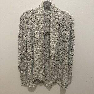BB DAKOTA white multicolor marled wide collar open front cardigan sweater S
